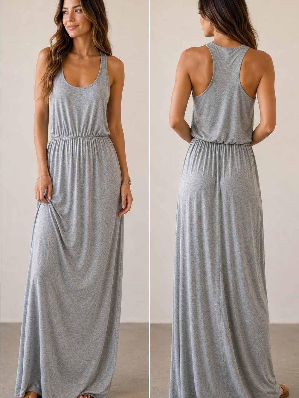 Honey Punch Grey Racerback Maxi Dress